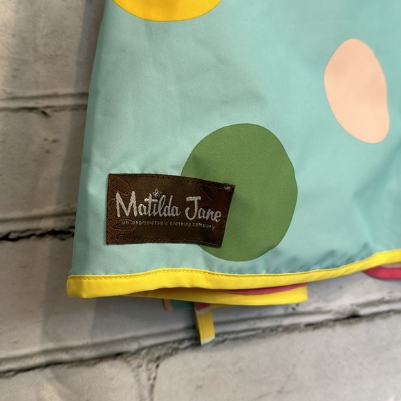 Matilda Jane Polka Dot Vinyl and Cotton Hooded Raincoat Size 6 (1of2) - Picture 6 of 6